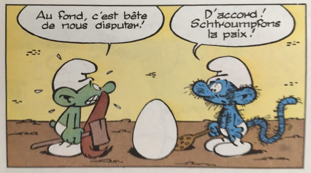 L'oeuf et les schtroumpfs